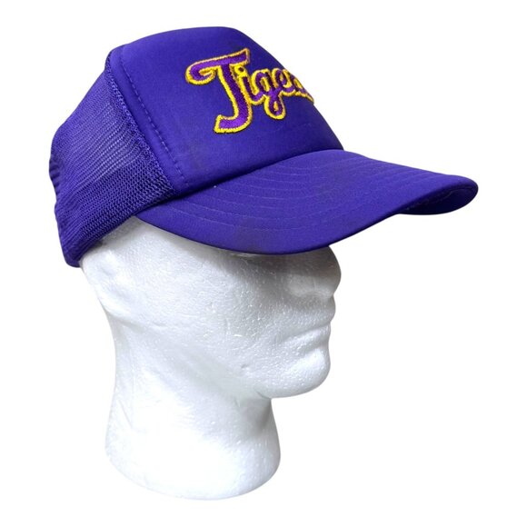 Vintage LSU Script Purple Tigers Trucker Cap Vintage Mesh Back Team Baseball Hat - Picture 6 of 7